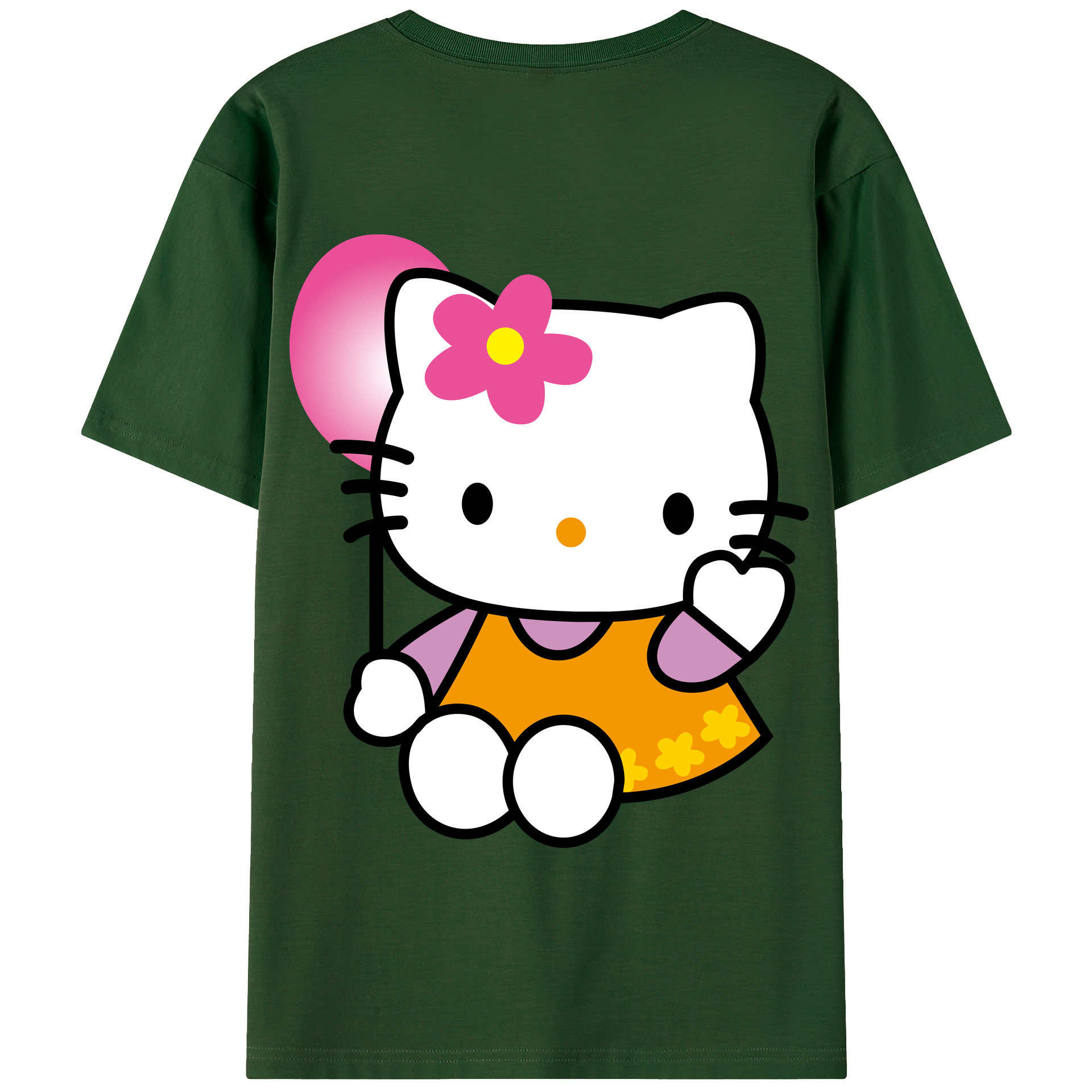 （画像用） Hello Kitty ハローキティ 綿100％半袖Tシャツ（背面プリント）